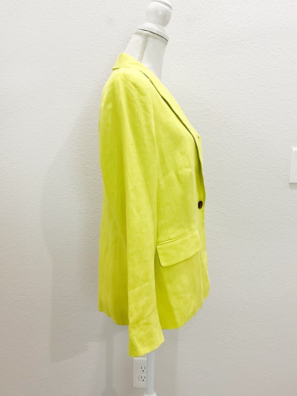 BODEN Women's Neon Yellow Linen Blazer Size 8 - Picture 4 of 10